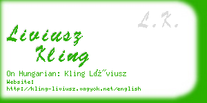 liviusz kling business card